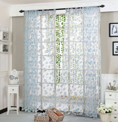 

Floral Tulle Voile Door Window Curtain Drape Panel Sheer Scarf Home Decor UK