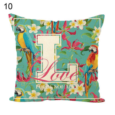 

45x45cm Forest Parrot Throw Pillow Case Cushion Cover Sofa Bed Car Home Decor