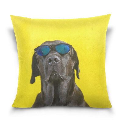 

ALAZA Throw Pillow Case Decorative Pillow Covers 16 X 16 inch Black Labrador Pattern Pillowcase