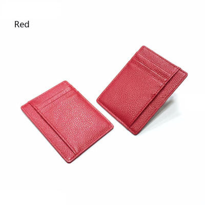 

Ultrathin Short Card Bag With Head Layer Cowhide Double-sided Drivers License Multi-card Clamp