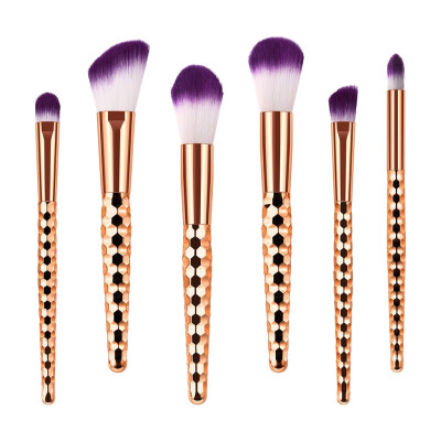 

〖Follure〗6 Pcs Makeup Brushes With Honeycomb Rose Gold Eye Makeup Brush Set