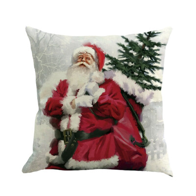 

Tailored Christmas Cotton Linen Sofa Car Home Waist Cushion Cover Throw Pillow Case