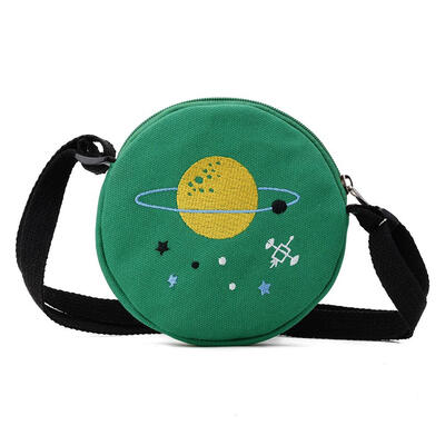 

Women Cute Round Canvas Messenger Crossbody Handbags Girls Shoulder Bags