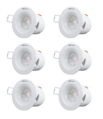 

DGT LED opening 65MM 6W spotlight bedroom ceiling lamp embedded hole lamp 6 Pack downlight 15470