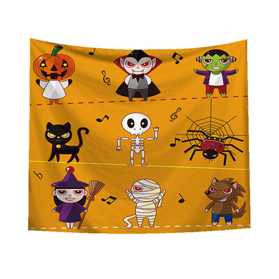 

Toponeto Sugar Skull Tapestry Halloween Trick Treat Horror Ghost Wall Hanging Home Decor