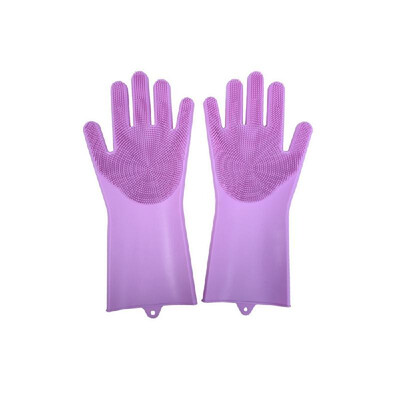 

Magic Silicone Dish Washing Gloves Kitchen Silicone Gloves Food Grade Dishwashing Gloves for Cleaning Car Pet Brush Rose RedPurp