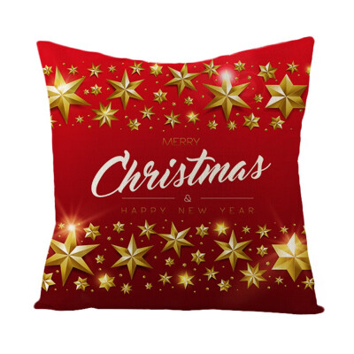 

2020 New Merry Christmas Pillow Cases Cotton Linen Sofa Cushion Cover Home Decor Bless 18X18