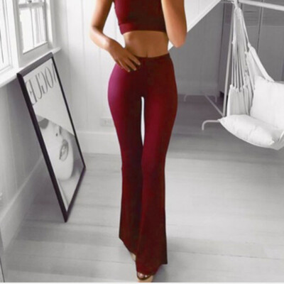 

Women Fashion Solid Elasticity Leggings Bell-bottoms Pants