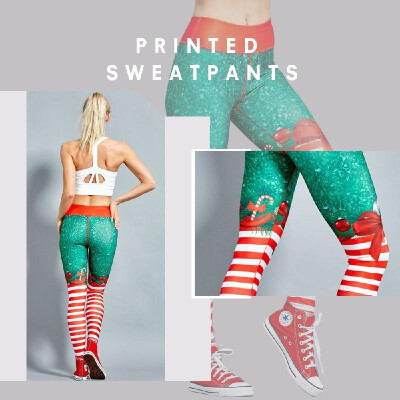 

Women Fashion Slim Narrow Leg High Waist Long Pants Sport Yoga Fitness Christmas Striped Printed Leggings Gym Pants Exercise Runni