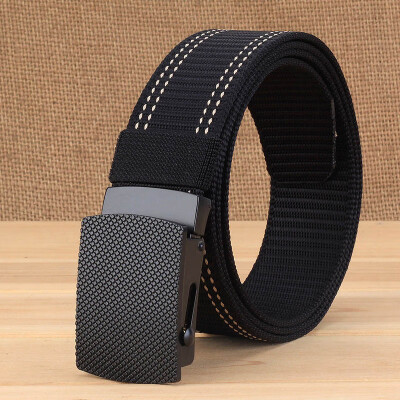 

Trend New Unisex belt Solid Color quality Nylon Smooth Buckle Men belt casual alloy buckle cowboy pants wild Women belt