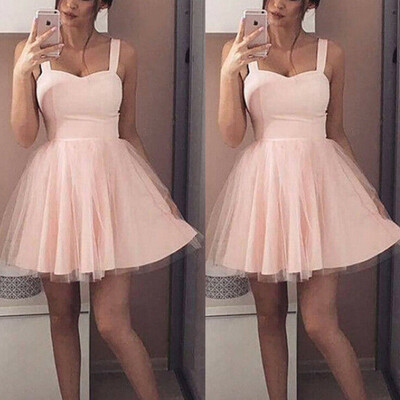 

Womens Mesh Short Formal Wedding Evening Ball Gown Party Prom Bridesmaid Dress