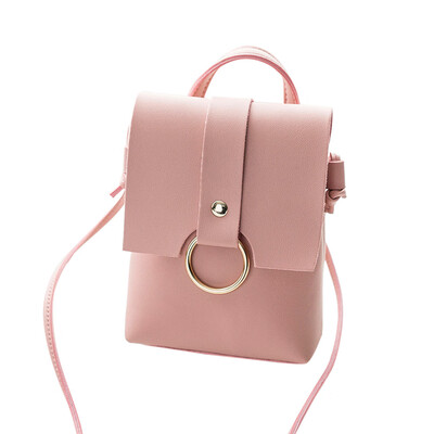 

Tailored Women Solid Color Cover Ring Crossbody Bag Messenger Bag Coin Phone Bag Black