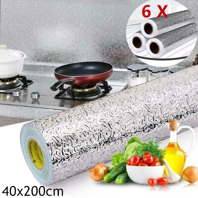 

135 Roll Big Size Waterproof Oil Proof Aluminum Foil Sticker Self Adhesive Wallpaper Kitchen Stove Wall Stickers