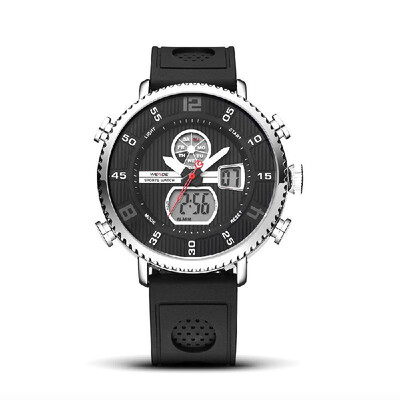 

WEIDE WH6106 Dual Display Quartz Digital Men Watch Sports 3ATM Waterproof Big Dial Large Face Stopwatch Timer Week Alarm Tachymete