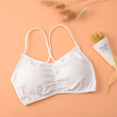 

Seamless Women Bras Solid Color Cross Beauty Back Bottom Wrapped Chest Sexy Tube Top Wire Free Anti-light Girl Underwear