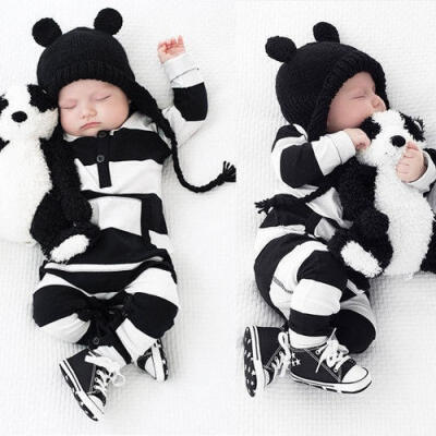 

Newborn Baby Boy Girls Striped Cotton Romper Jumpsuit Bodysuit Outfit Clothes