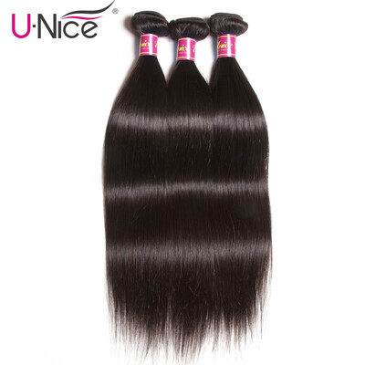 

UNice Hair Extensions 8A Malaysian Straight Virgin Human Hair Weaves 300g