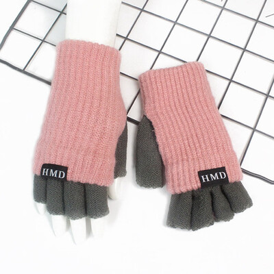 

New Fashion Women Winter Warm Knitted Crochet Gloves Long Fingerless Arm Warmers Gloves Mittens Double Warm Student Gloves