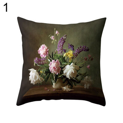 

Flower Vase Throw Pillow Case Cushion Cover Sofa Bedroom Car Cafe Office Decor