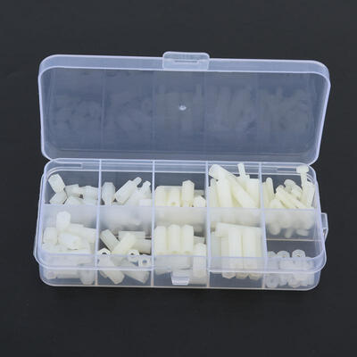 

Greensen 130pcs 1 Box White Nylon Material M3 Screw Nut Set Plastic Fastening Screw Kit