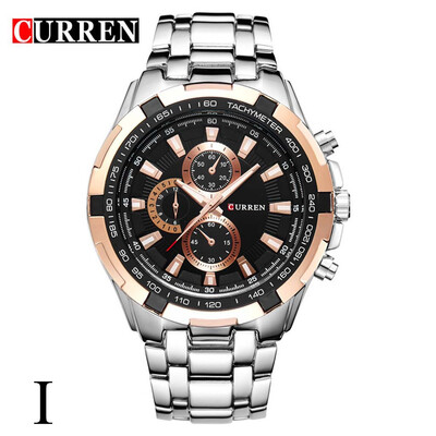 

Gobestart CURREN Fashion Big Ddial Casual Business Mens Watch Quartz Waterproof Steel Bel