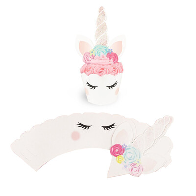 

FUNNYBUNNY Unicorn Cupcake Toppers Wrappers Birthday Party Supplies Unicorn Horn Cake Decoration Baby Shower