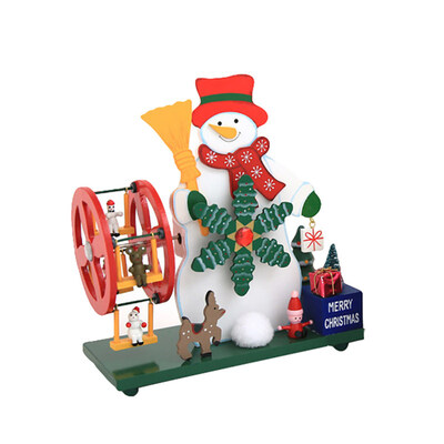 

Christmas Snowman Santa Ferris Wheel Windmill Ornament Music Box Desk Decoration