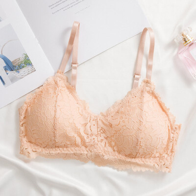 

Lace Small Chest Gathered Solid Color Thin Section Bra