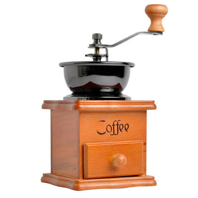 

Retro Wooden Manual Coffee Machine Hand Cranked Ceramic Coffee Bean Grinder