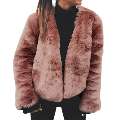 

Toponeto Women Coat Winter Warm Faux fur Cardigan Long Sleeve Outerwear Tops Warm Coat