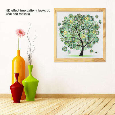 

Greensen DIY 5D Rhinestone Painting Full Drill Tree Pattern Cross Stitch Kit Set Home Decoration