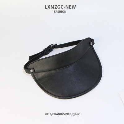 

high-quality pu leather empty top hat womens spring&summer hat all-on-the-one sun-shading no-top ducks cap tide