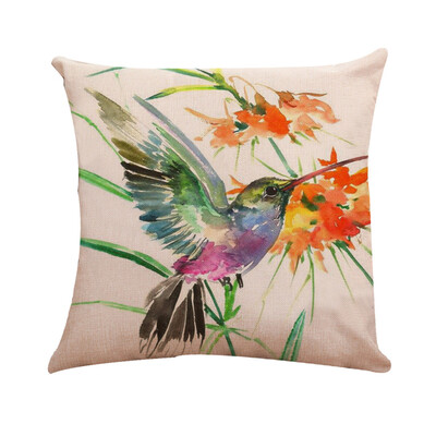 

〖Follure〗Bird Tree Cotton Linen Pillow Case Cushion Cover Waist Cover Home Decor