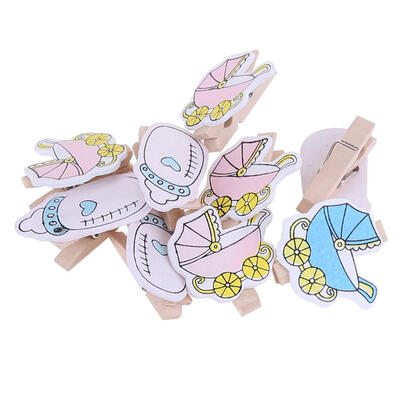 

20pcs Cartoon Wooden Clips Album Photo Holder Clamps Household Clothespin