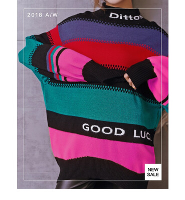 

The new autumnwinter 2018 sweater in the long half high neck pullover over size knitted sweater is loose