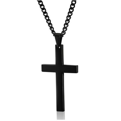 

2017 New Fashion Alloy Men Necklace Alloy Cross Pendant Link Chain