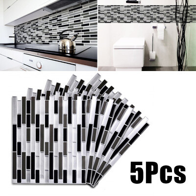 

5PCS 3D Striped Epoxy PU Wall Sticker Set For Living Room TV Background Decor