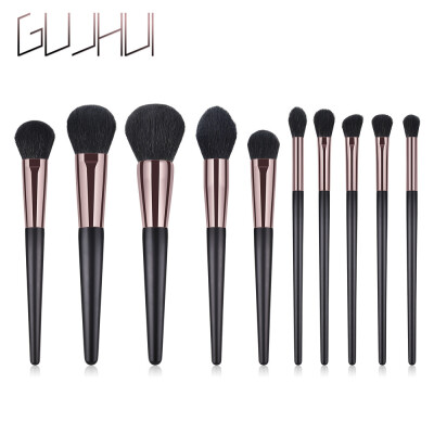 

Toponeto 10PCS Black Wooden Cosmetic Makeup Brush Foundation Powder Eyeshadow Brush