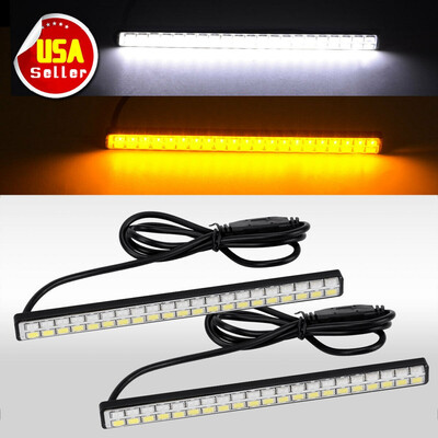 

2X 5630 42-SMD LED 12V Waterproof White&Yellow Car DRL Daytime Light Fog Driving