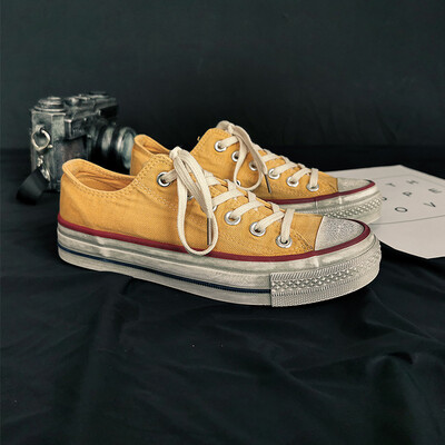 

Comet EVENSTAR old small dirty shoes men washed canvas shoes high to help retro dirty shoes men&women couple shoes
