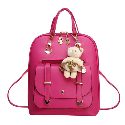 

Fashion 8 Colors Women Student Preppy Style Bear Pendant Bookbag Backpack