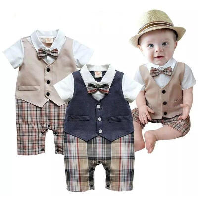 

Boys Newborn Infant Baby Kids Romper Gentleman Bodysuit Outfit Clothing