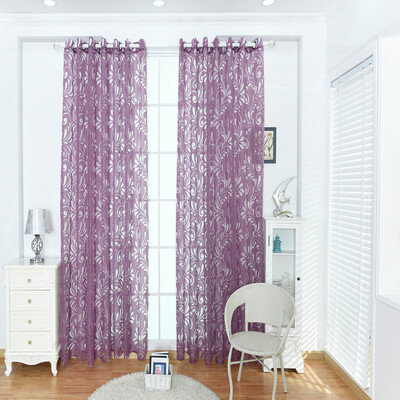 

Gobestart New Simple Rural Style Bubble Cut Flower Shape Curtain Curtain