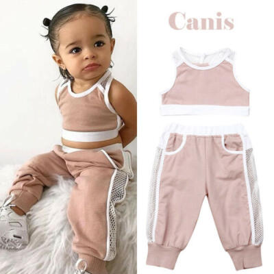 

AU 2PCS Toddler Baby Girl Summer Clothes Tank Top Vest Long Pants Outfit Sunsuit