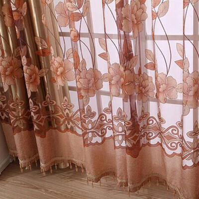 

Gobestart Luxury With Hole Dangle Beads Floral Curtain Window Room Curtain Scarf