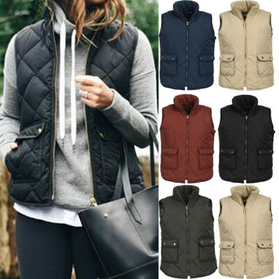 

Women Puffer Padded Vest Jacket Gilet Ladies Sleeveless Coat Snowsuit Jacket