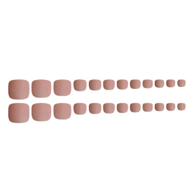 

24 Pcs 12 Sizes Short Full Cover Fake Toe Nails Candy Colorful Press-on Toenail Artificial Nail Art Tips