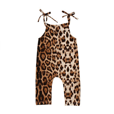 

Newborn Baby Girls Boy Leopard Sleeveless Braces Romper Bodysuit Clothes Outfits
