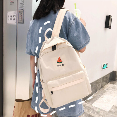 

Ins schoolbag female Korean version of high school backpack college students feel about the ancient simplicity of a hundred fashio