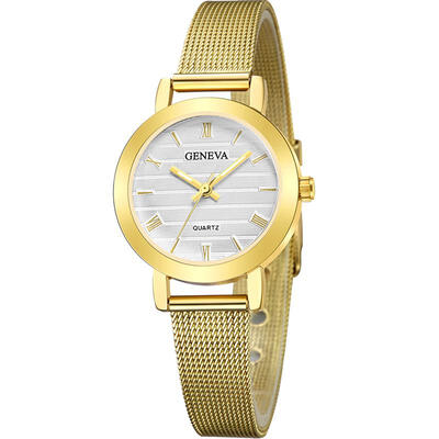 

GENEVA Small Dial Watch Fashion Female Clocks Women Luxury Stainless Steel Dress Quartz Wristwatch Elegant Lady Silver Watches